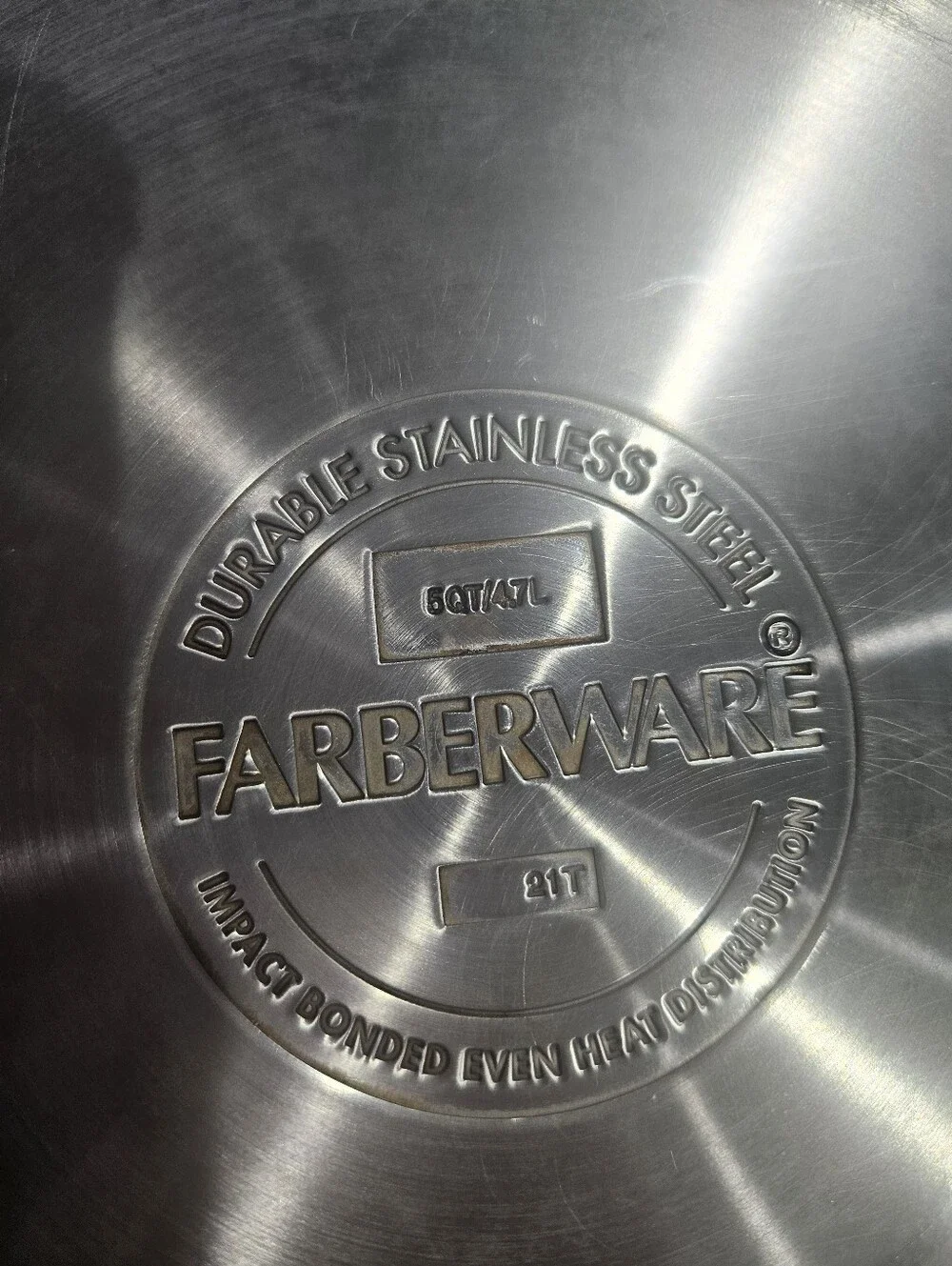 Farberware Stainless Steel Stockpot with Black Handles and Lid Knob